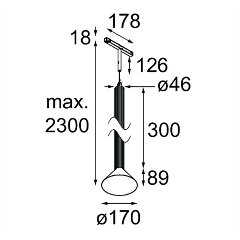 Modular Extruded Track 48V Suspended 46 300 1x LED | Trackverlichting