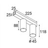 Modular Minude Surface Adjustable 45 Square 2x LED DE | Ceiling lamp / Wall lamp
