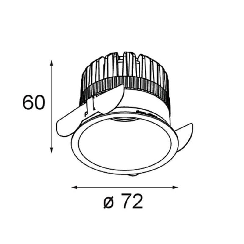 Modular Klevr Recessed 72 1x IP55 LED DE | Recessed spot