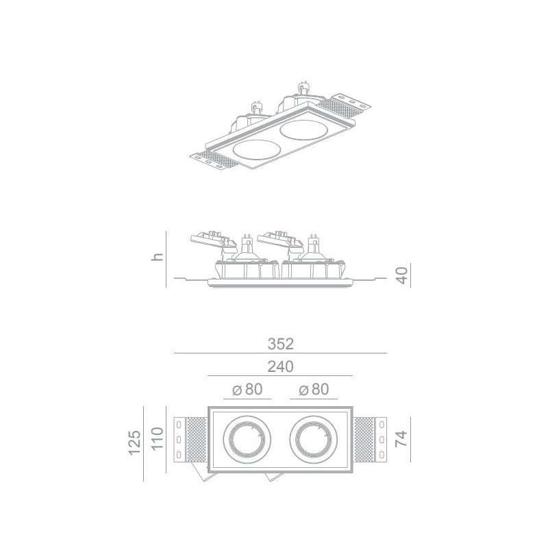 BRICK IN THE WALL Pixo 2x50 IP20 LED WARMDIM