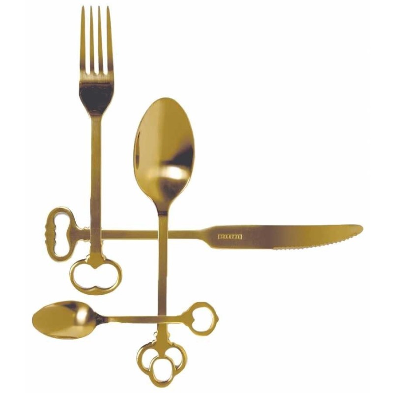 SELETTI Keytlery Ensemble de 24 couverts d'or