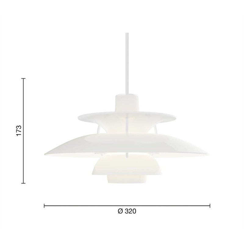 Louis Poulsen PH 5 Wit (opaal) Hanglamp - Outlet