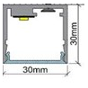 Opbouw Lichtlijn C30 Profile mm LED 1950L/m Black finish (L.2000 mm)