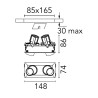 Flos Johnny 80 No Trim 2L Square | Recessed spot