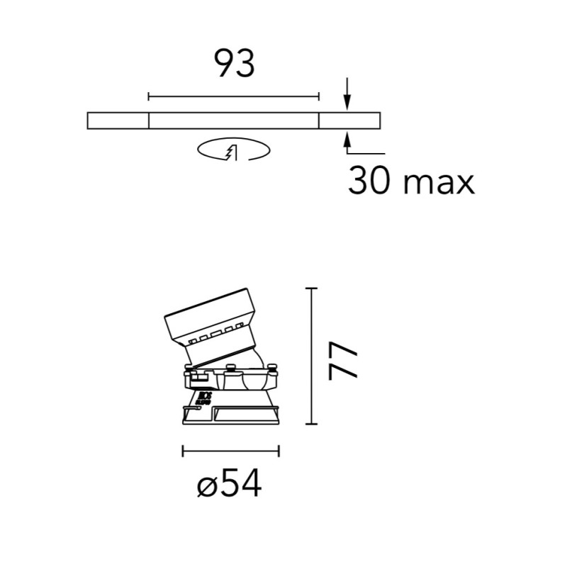 Flos Kap Ø 50 Adjustable | Inbouwspot
