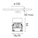 Flos Kap 80 Plus Square Adjustable | Inbouwspot