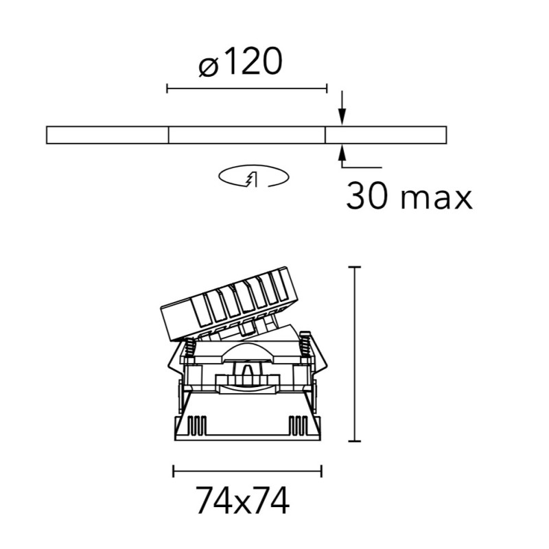 Flos Kap 80 Square Adjustable Optic Flood | Spot encastré