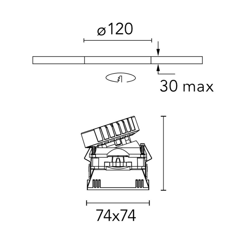 Flos Kap 80 Square Adjustable - Dim-To-Warm | Spot encastré