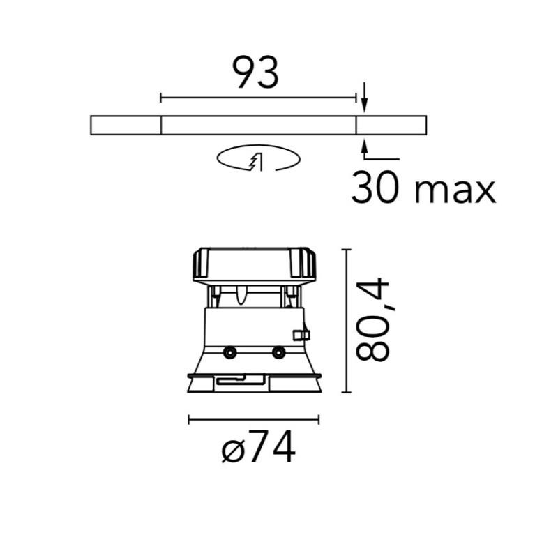 Flos Kap Ø 80 Fixed | Inbouwspot