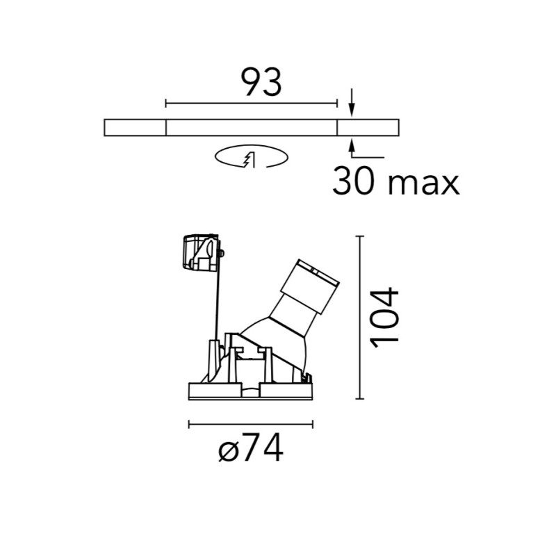 Flos Kap Ø 80 Wall-Washer PAR16 | Spot encastré