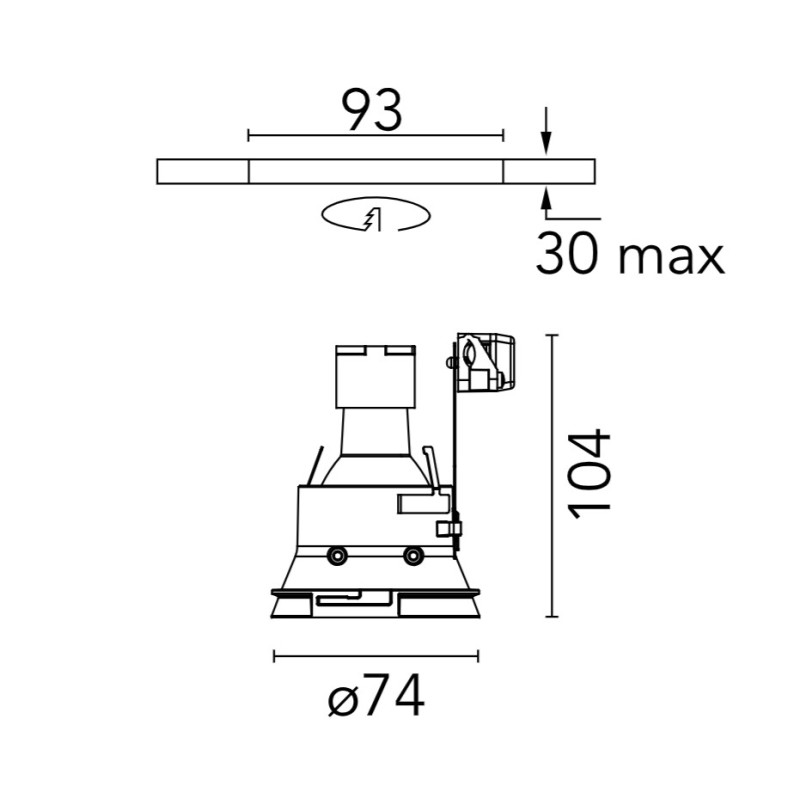 Flos Kap Ø 80 Fixed QR-CBC 51 | Einbauspot