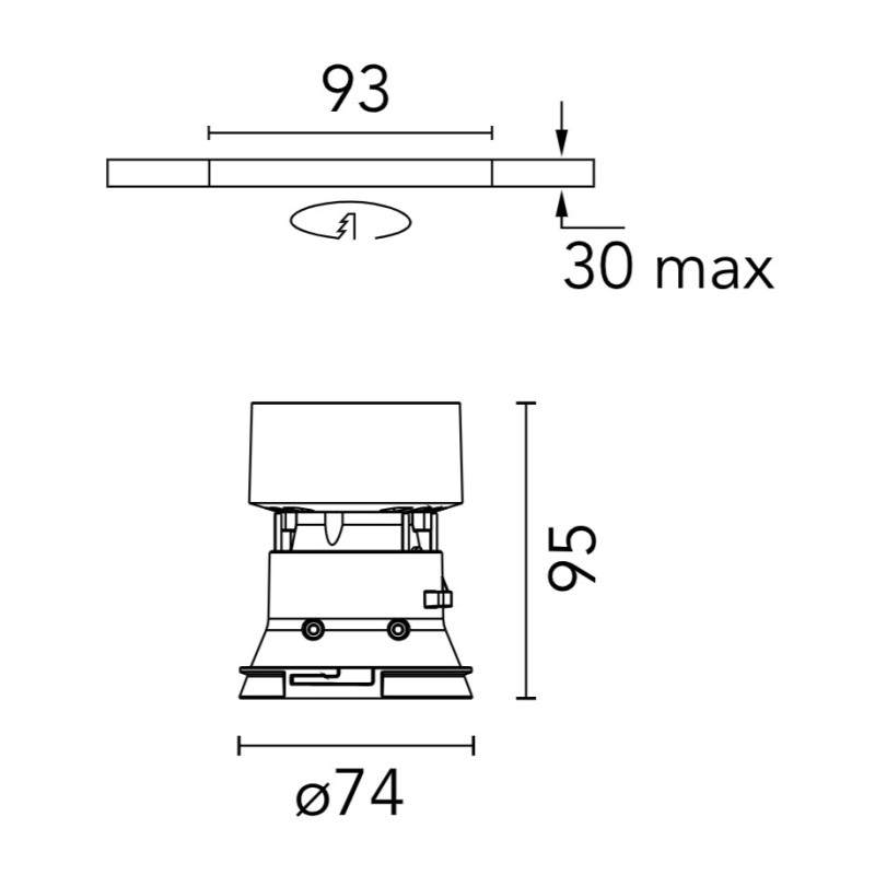 Flos Kap Ø 80 Wall-Washer | Inbouwspot