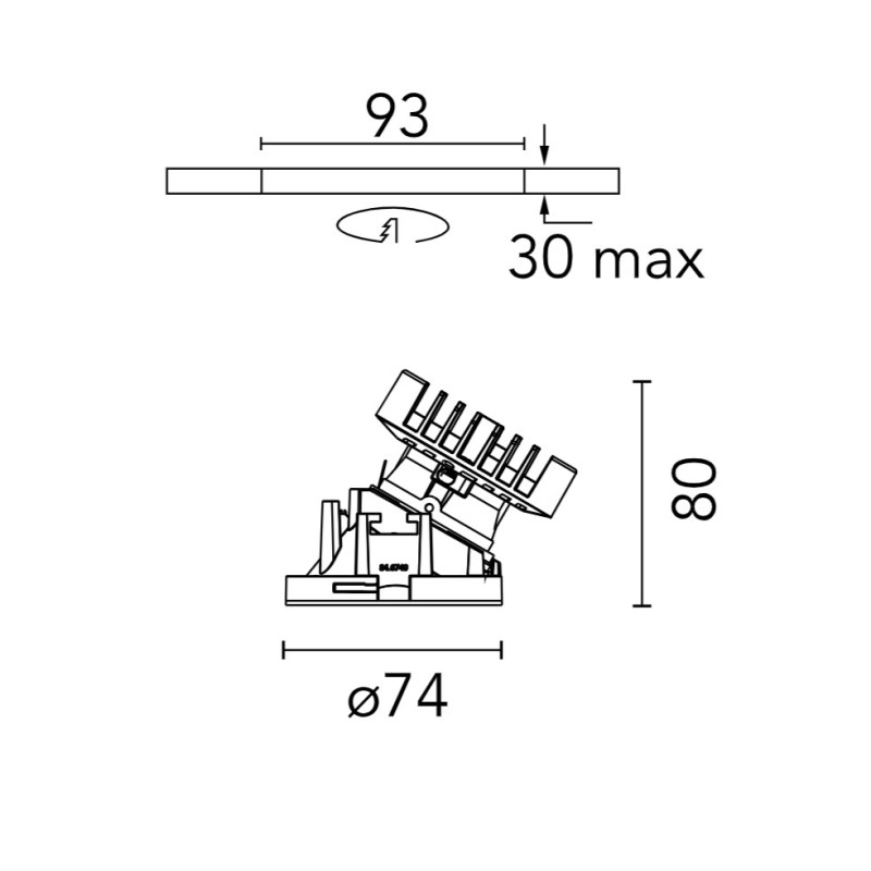 Flos Kap Ø 80 Wall-Washer - Dim-To-Warm | Einbauspot