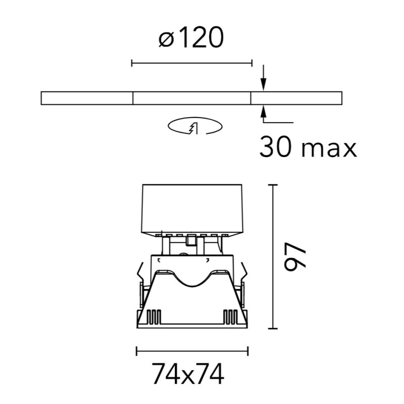 Flos Kap 80 Plus Square Fixed | Spot encastré