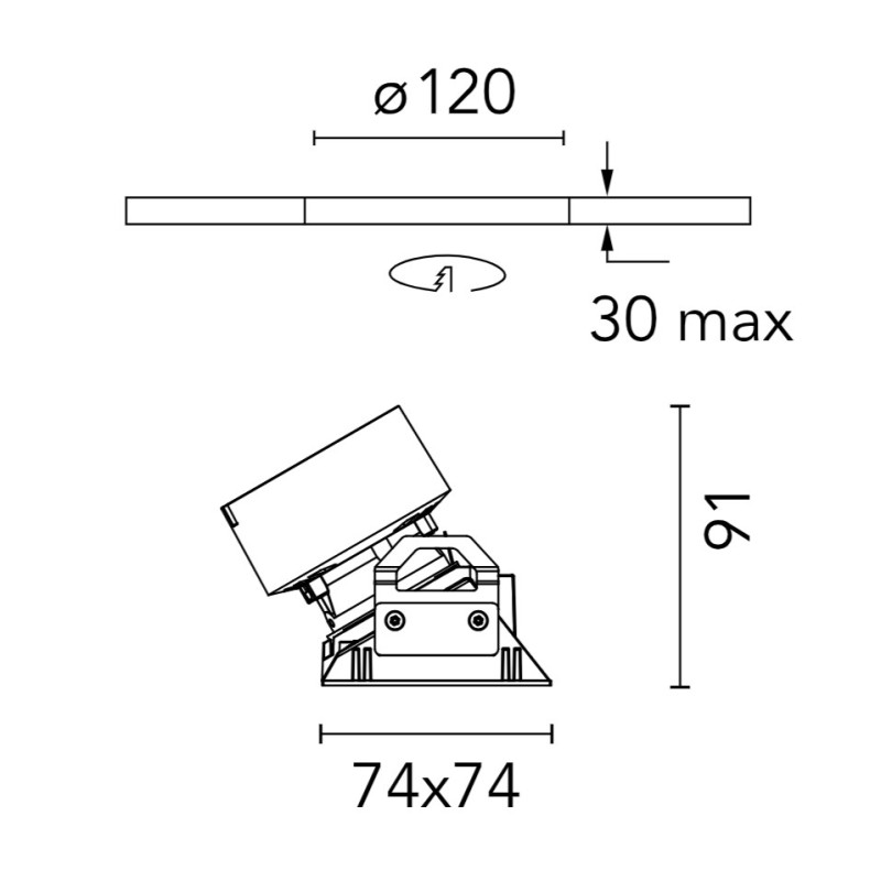 Flos Kap 80 Plus Square Wall-Washer | Einbauspot