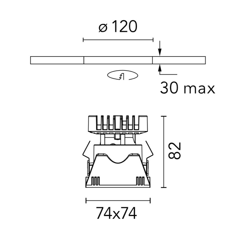 Flos Kap 80 Square Fixed | Recessed spot