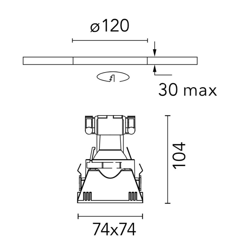 Flos Kap 80 Square Fixed PAR16 | Einbauspot