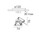 Flos Kap 80 Square Wall-Washer - Dim-To-Warm | Inbouwspot