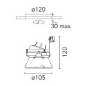 Flos Kap Ø 105 Adjustable PAR16 | Inbouwspot