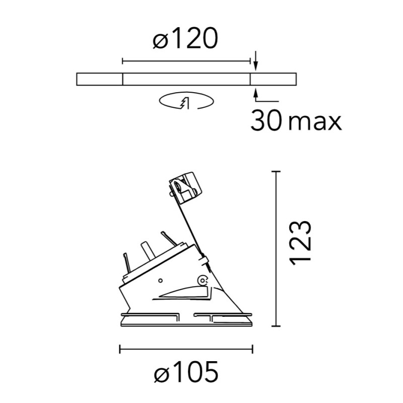 Flos Kap Ø 105 Wall-WasherQR-CBC 51 | Recessed spot