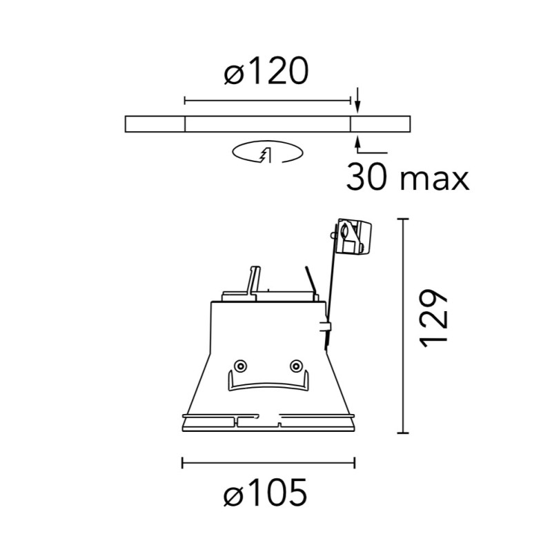 Flos Kap Ø 105 Fixed PAR16 | Inbouwspot