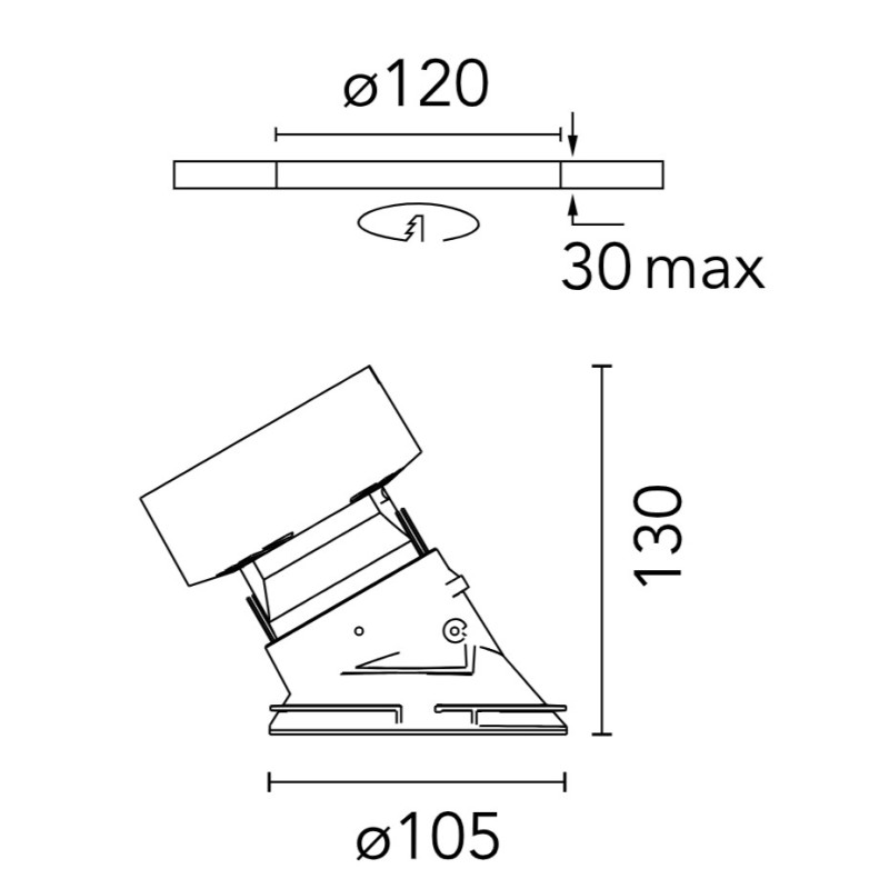 Flos Kap Ø 105 Wall-Washer | Einbauspot