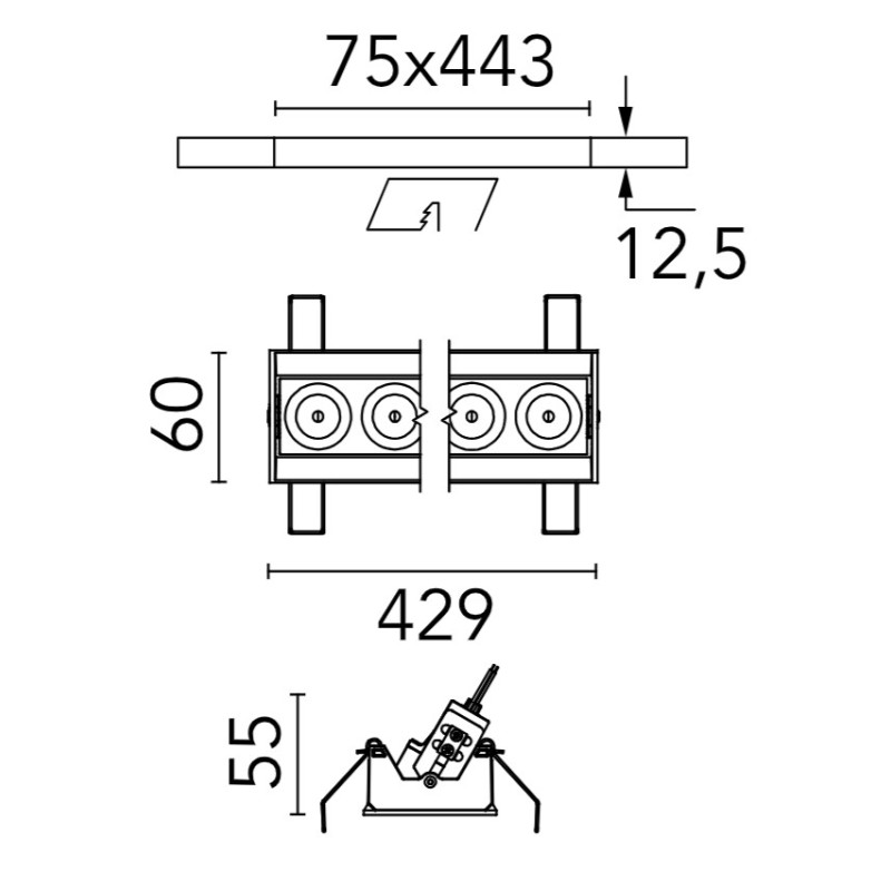 Flos Light Shadow Adjustable No Trim 12 Spots | Inbouwspot
