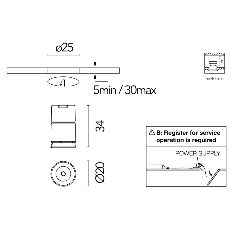 Flos Light Shadow Mini Dots - Single Spot Module - 4x | Recessed spot