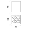 Flos Light Shadow Surface 4 Spots Square | Ceiling lamp