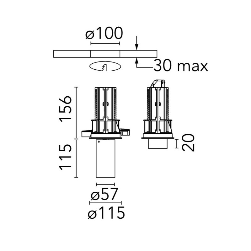 Flos UT Downlight No Trim Ø 57 | Inbouwspot