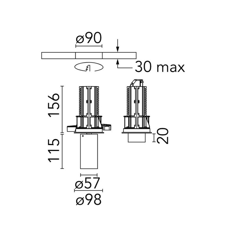 Flos UT Downlight Trim Ø 57 | Recessed spot