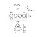Flos Light Shadow Wall Washer Trim 4 Spots | Inbouwspot