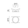 Flos Installation Frame Trim for Light Shadow Pro Ø 60 Fixed - Brushed Steel