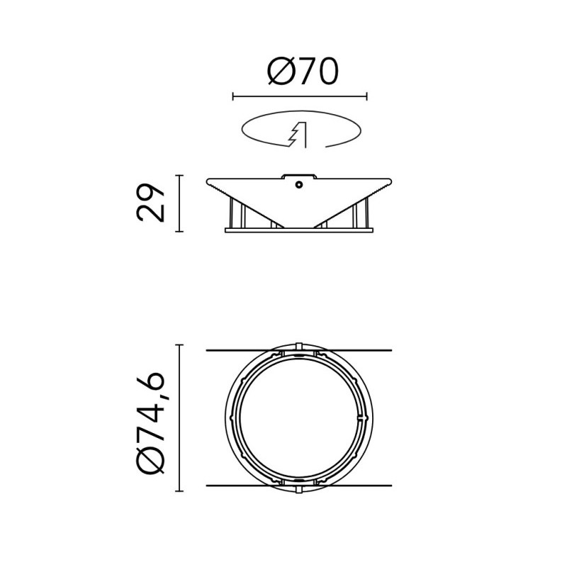 Flos Installation Frame Trim for Light Shadow Pro Ø 60 Adjustable - White