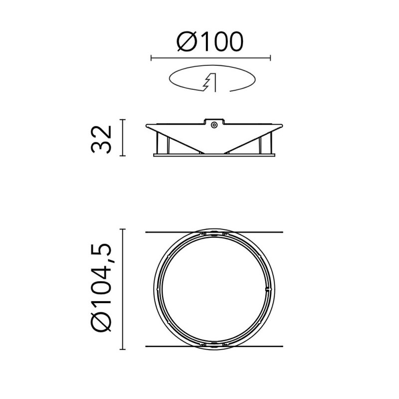 Flos Installation Frame Trim for Light Shadow Pro Ø 90 Adjustable - White