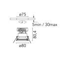 Flos Easy Kap Ø 80 Fixed | Inbouwspot