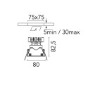 Flos Easy Kap 80 Square Fixed - Dim-To-Warm | Inbouwspot