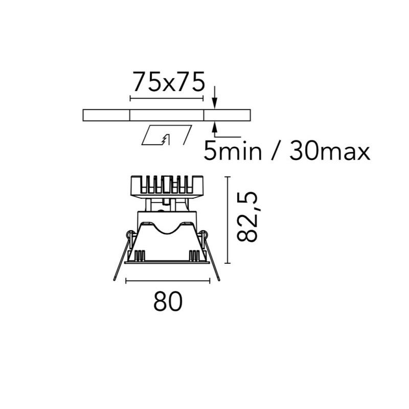 Flos Easy Kap 80 Square Fixed - Dim-To-Warm | Inbouwspot