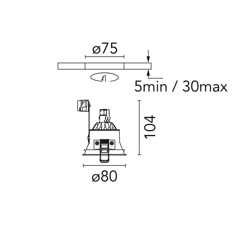Flos Easy Kap Ø 80 Fixed Round - QR-CBC 51 | Inbouwspot