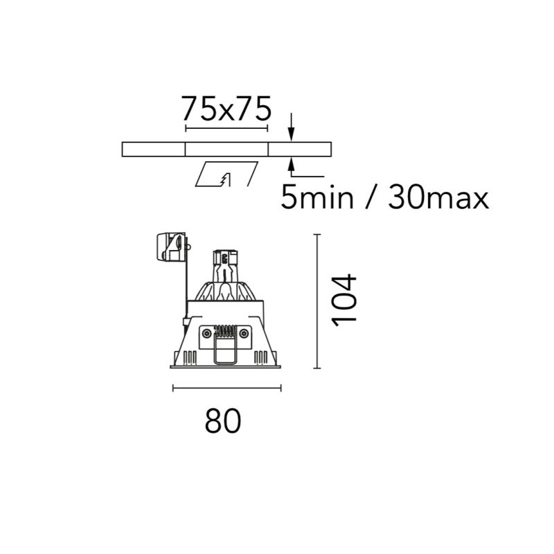 Flos Easy Kap Ø 80 Fixed Square - QR-CBC 51 | Inbouwspot