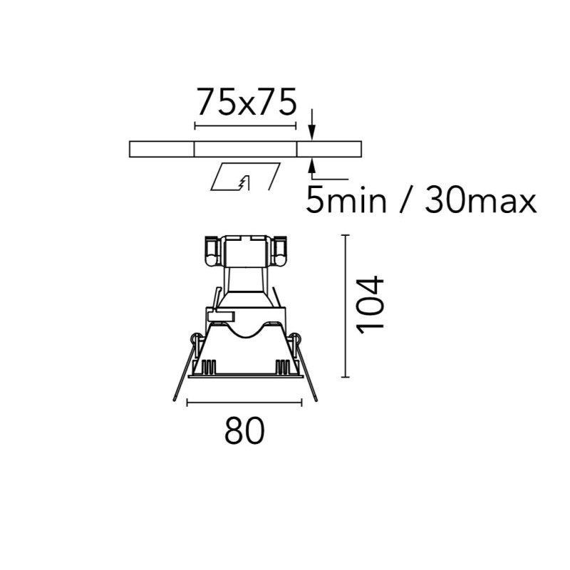Flos Easy Kap Ø 80 Fixed Square - PAR16 | Recessed spot