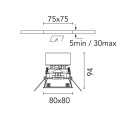 Flos Easy Kap 80 Plus Square Adjustable | Inbouwspot