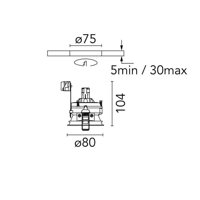 Flos Easy Kap Ø 80 Adjustable Round - QR-CBC 51 | Einbauspot