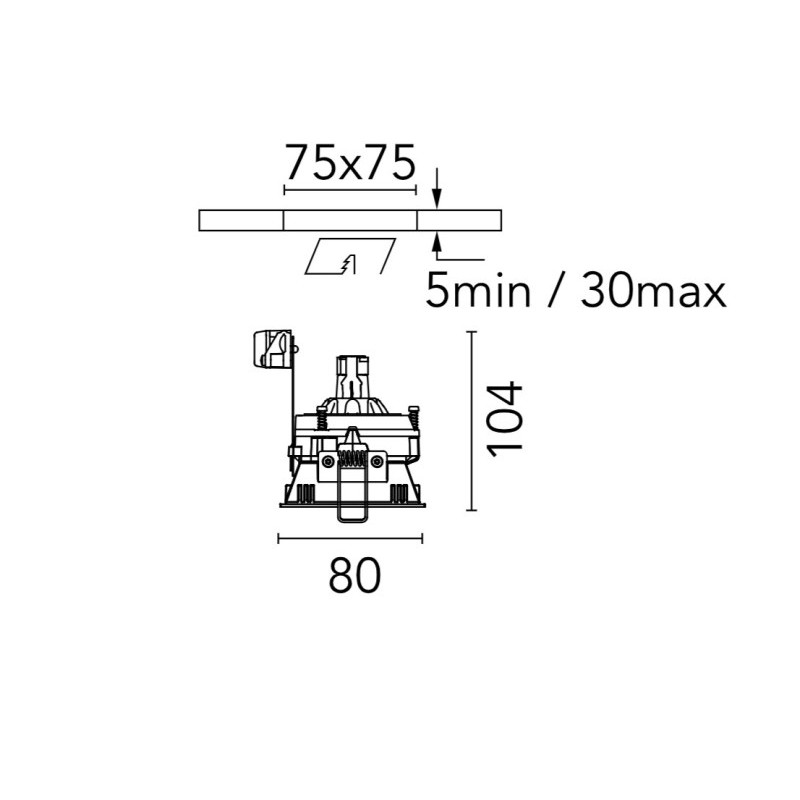 Flos Easy Kap Ø 80 Adjustable Square - QR-CBC 51 | Einbauspot