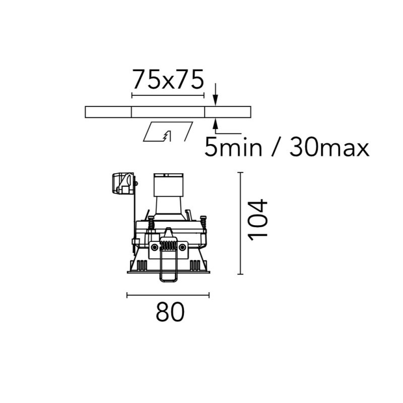 Flos Easy Kap Ø 80 Adjustable Square - PAR16  | Einbauspot