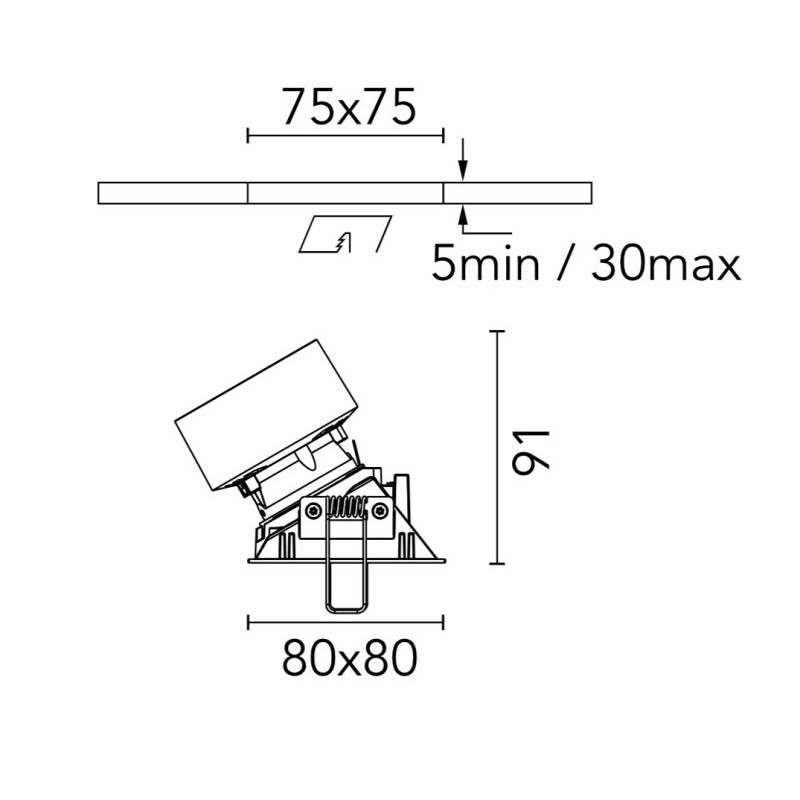 Flos Easy Kap 80 Plus Square Wall-Waher | Inbouwspot