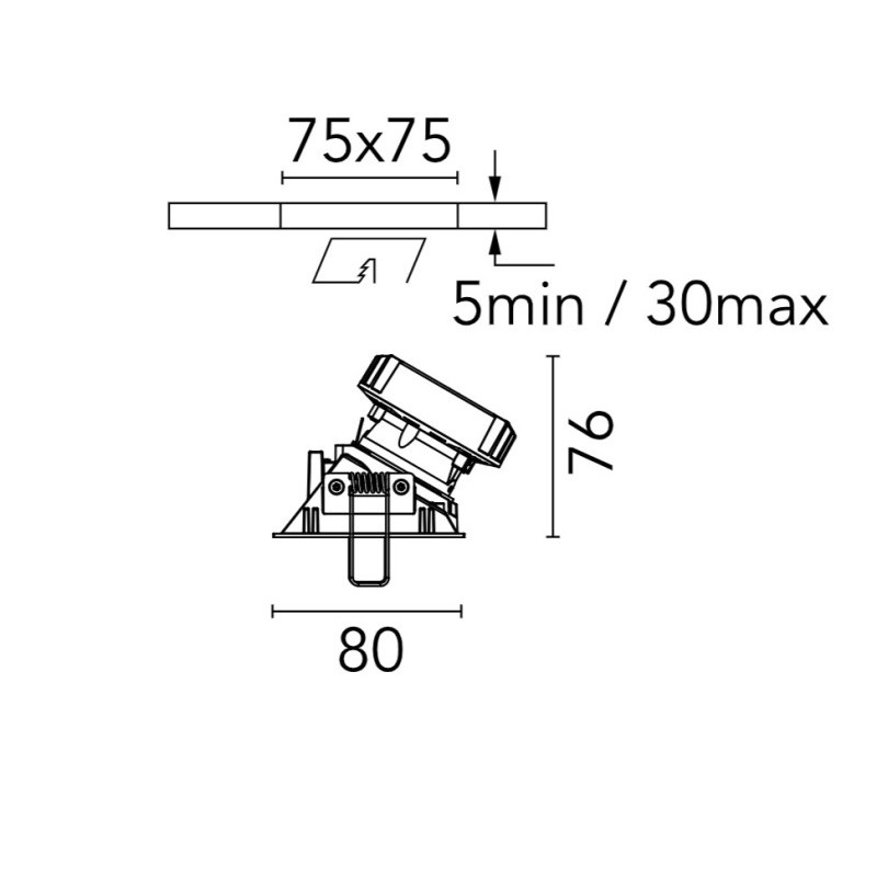 Flos Easy Kap 80 Square Wall-Washer - Dim-To-Warm | Inbouwspot