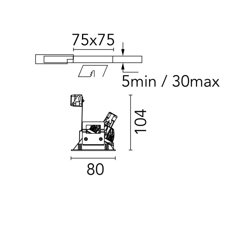 Flos Easy Kap Ø 80 Square Wall-Washer - QR-CBC 51 | Einbauspot