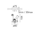 Flos Easy Kap Ø 80 Round Wall-Washer - PAR16 | Inbouwspot