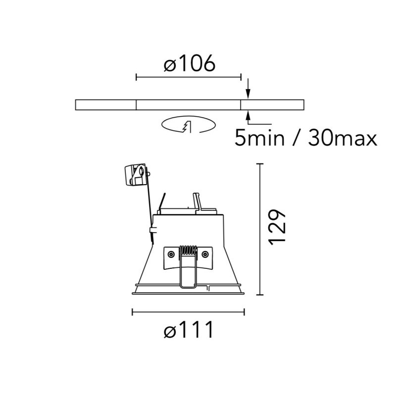Flos Easy Kap Ø 105 Fixed EVO Round - QR-CBC 51 | Einbauspot